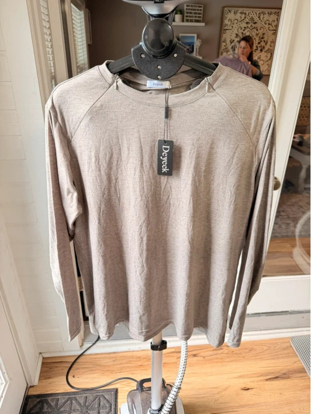 Deycek Long Sleeve Casual Shirt Men's Medium Beige
